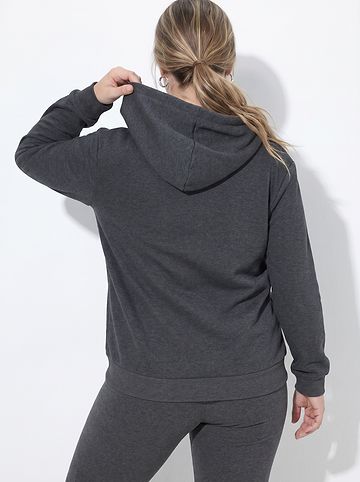 Sweatjacke in anthrazit melange