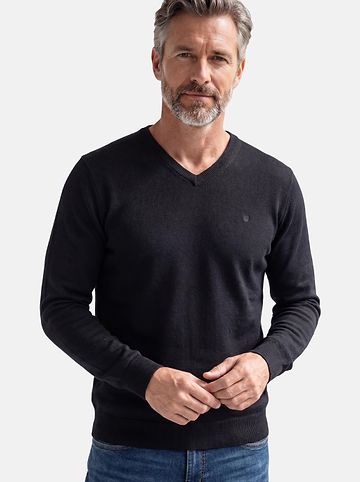Pullover Basic in Schwarz / dunkelgrau