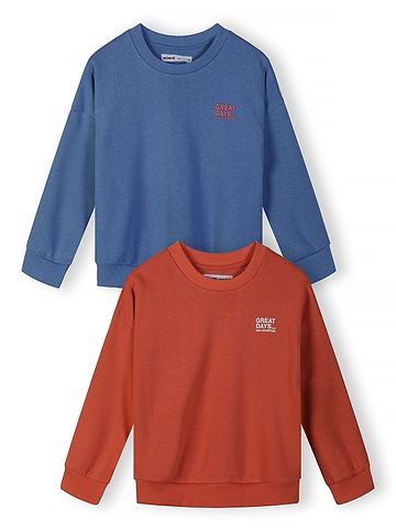 2-er Pack Rundhalspullover NOSFLEECE403 in Blau