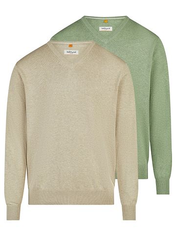 Pullover Basic in Beige / hellgrün