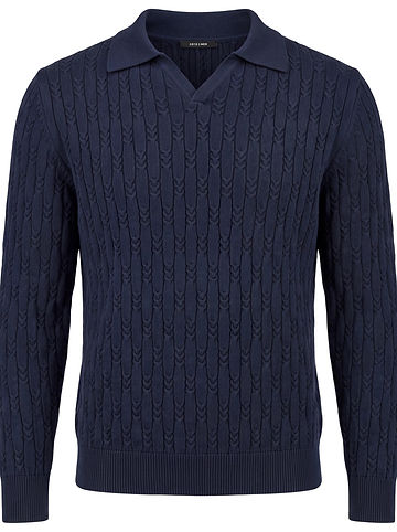 Strickpullover mit Kragen in Deep Sky