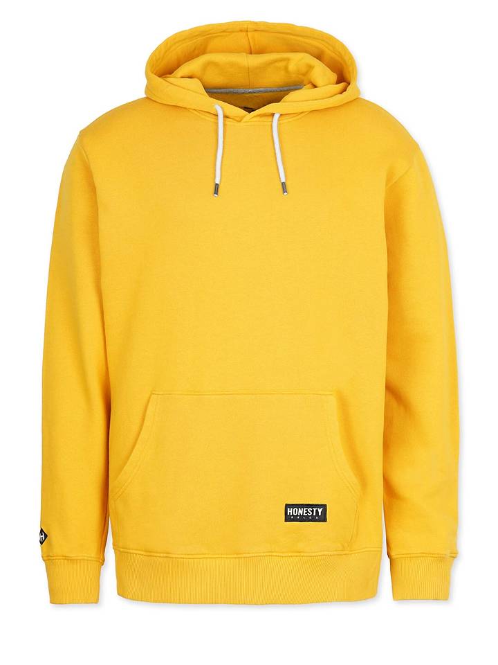 Kapuzenpullover " Basic " in senf
