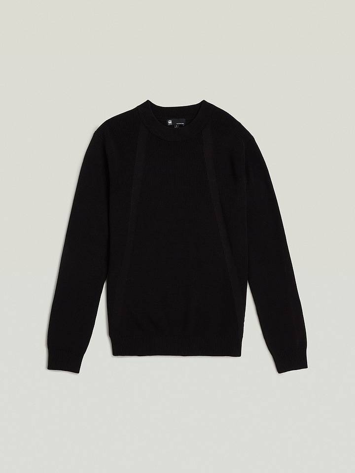 Structure Knit Pullover dk black