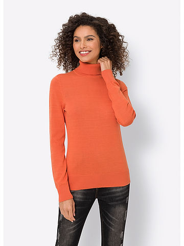 Rollkragenpullover in Orange