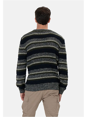 KEY LARGO Pullover "Basel" in Schwarz/ Grau