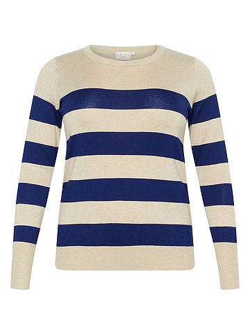 Pullover in Creme/ Dunkelblau