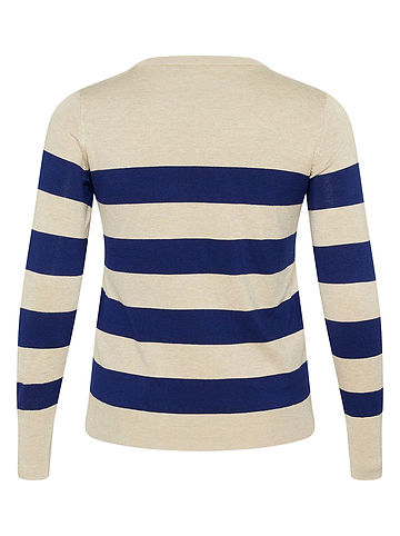 Pullover in Creme/ Dunkelblau