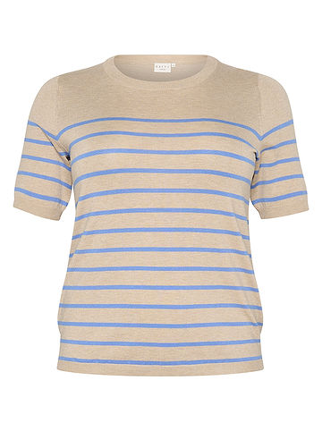 Pullover in Beige/ Hellblau