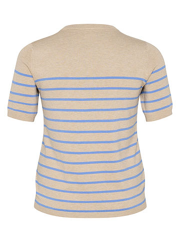 Pullover in Beige/ Hellblau