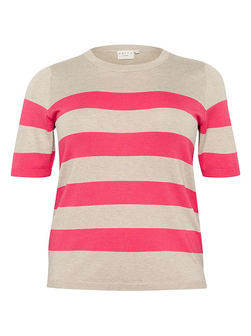 KAFFE curve Pullover in Beige/ Pink