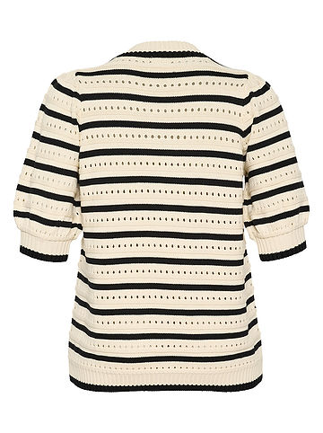 Pullover in Beige/ Schwarz