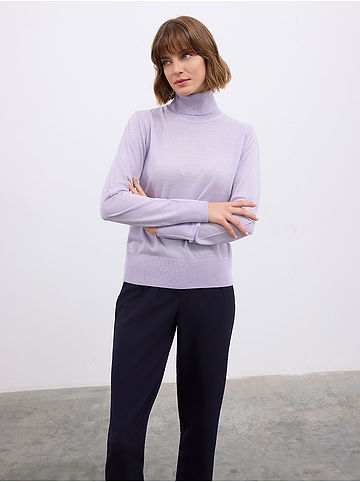 Rollkragenpullover in Flieder