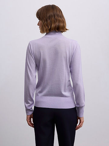 Rollkragenpullover in Flieder