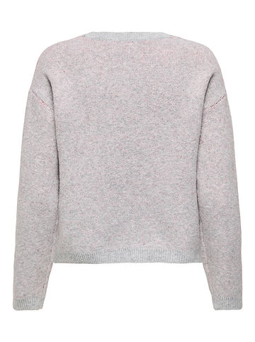 Pullover in Grau/ Rot