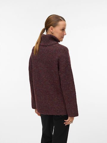 Rollkragenpullover in Aubergine