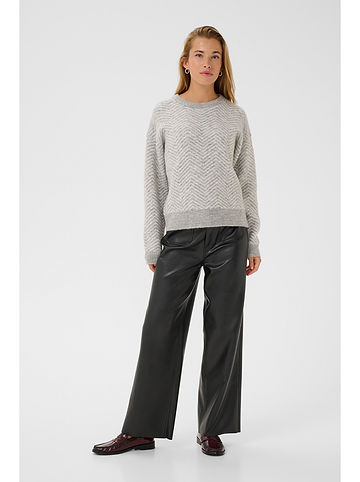 Pullover in Grau/ Weiß