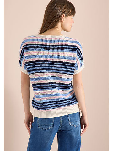 Pullover in Blau/ Creme
