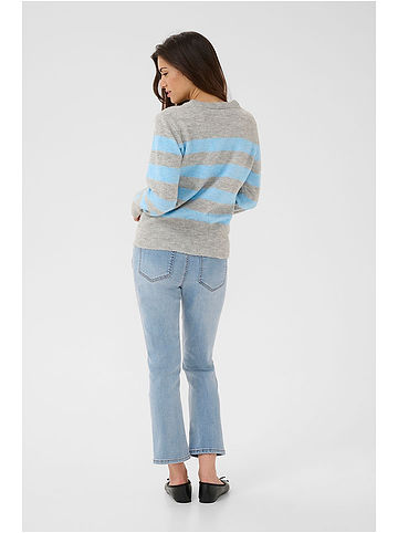 Kaffe Pullover in Hellblau/ Grau