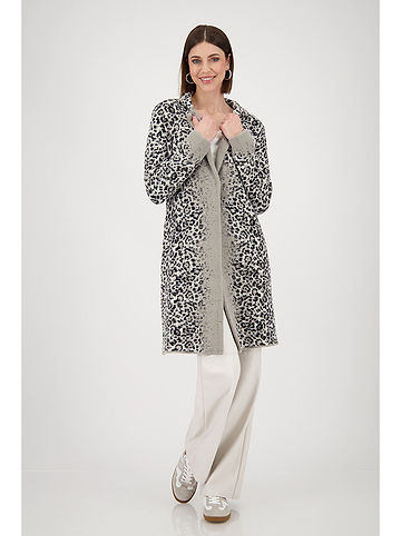 Longcardigan in Hellgrau/ Schwarz