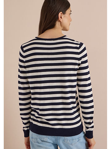 Pullover in Dunkelblau/ Weiß