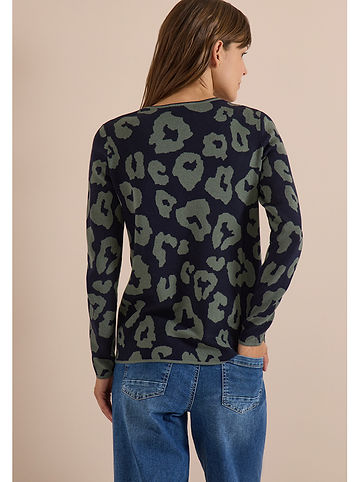 Pullover in Dunkelblau/ Oliv