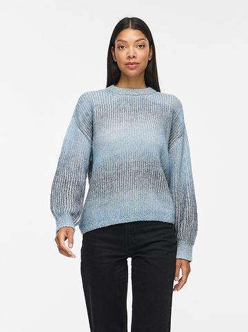 Pullover in Hellblau/ Grau