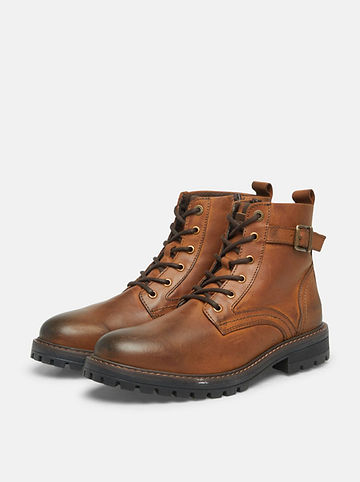 Leder-Boots in Hellbraun