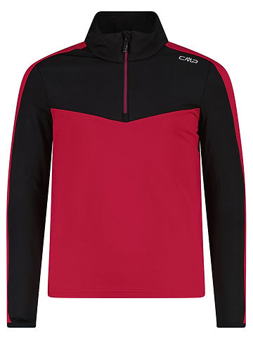 Functionele longsleeve rood/zwart