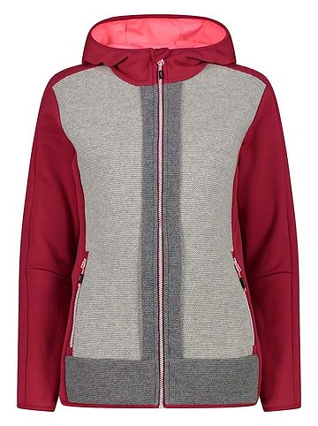 Functionele jas rood/grijs