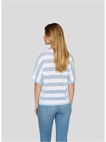 Pullover in Hellblau/ Weiß