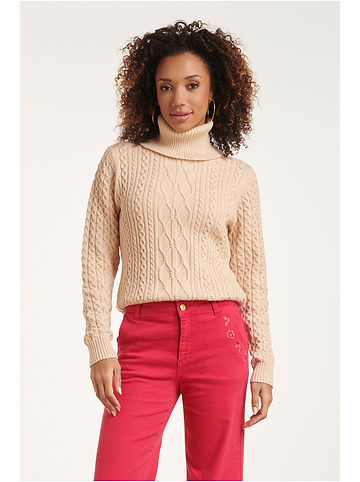 Rollkragenpullover in Beige