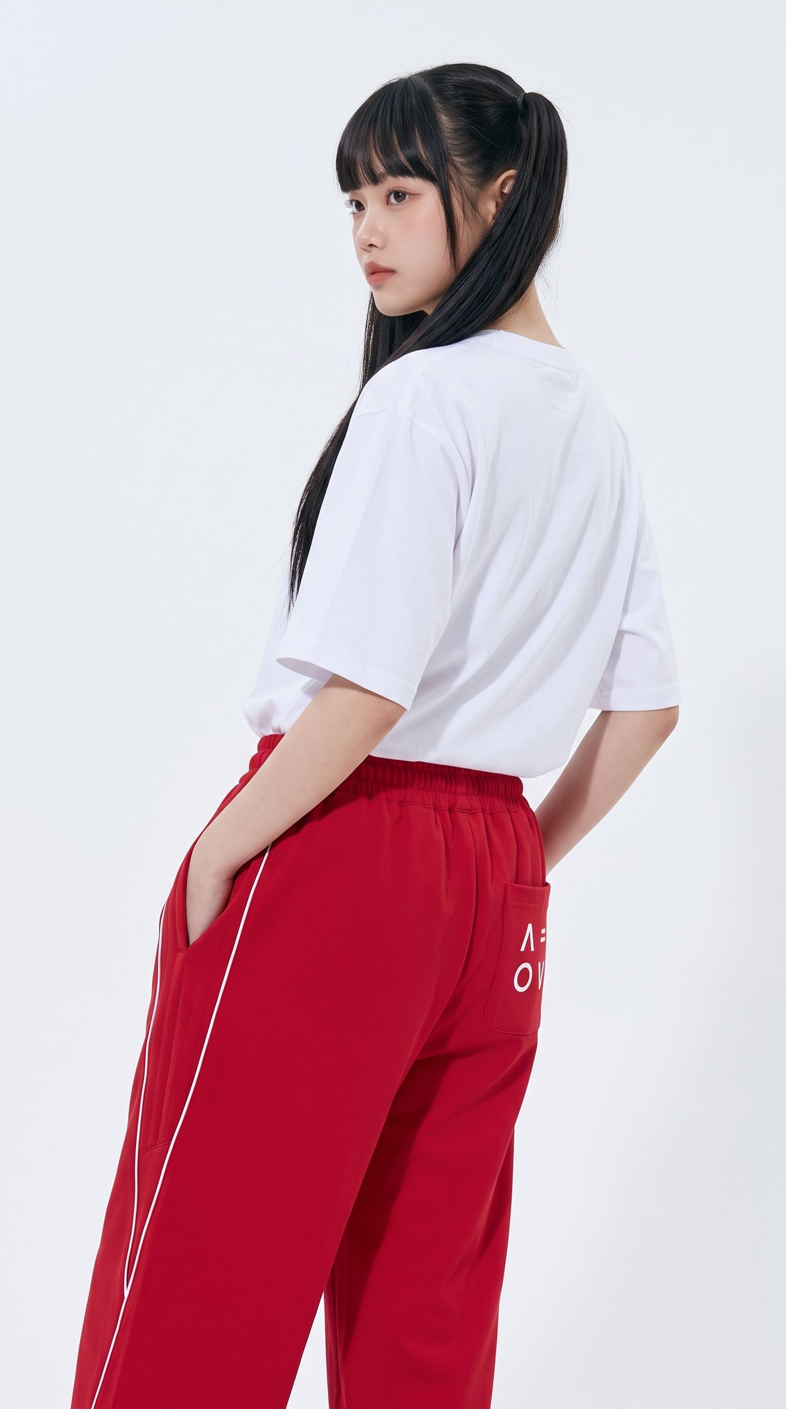 Reflection Striped Straight-Leg Sweatpants — porté
