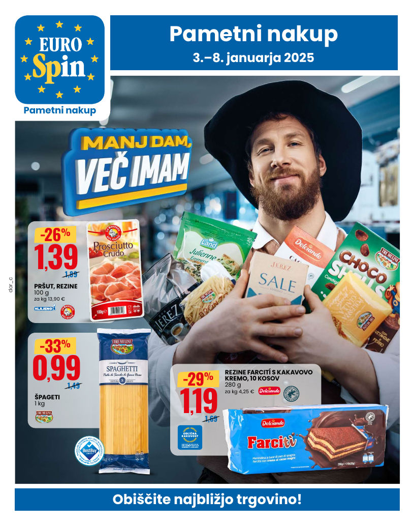 Eurospinove blagovne znamke od 3. do 8. januarja