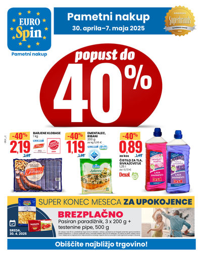 Popusti do 40 % od 30. aprila do 7. maja