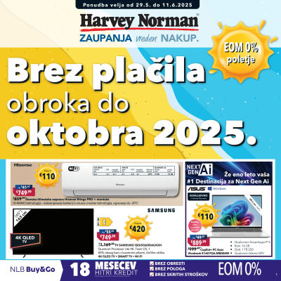 Brez plačila obroka do oktobra 2025