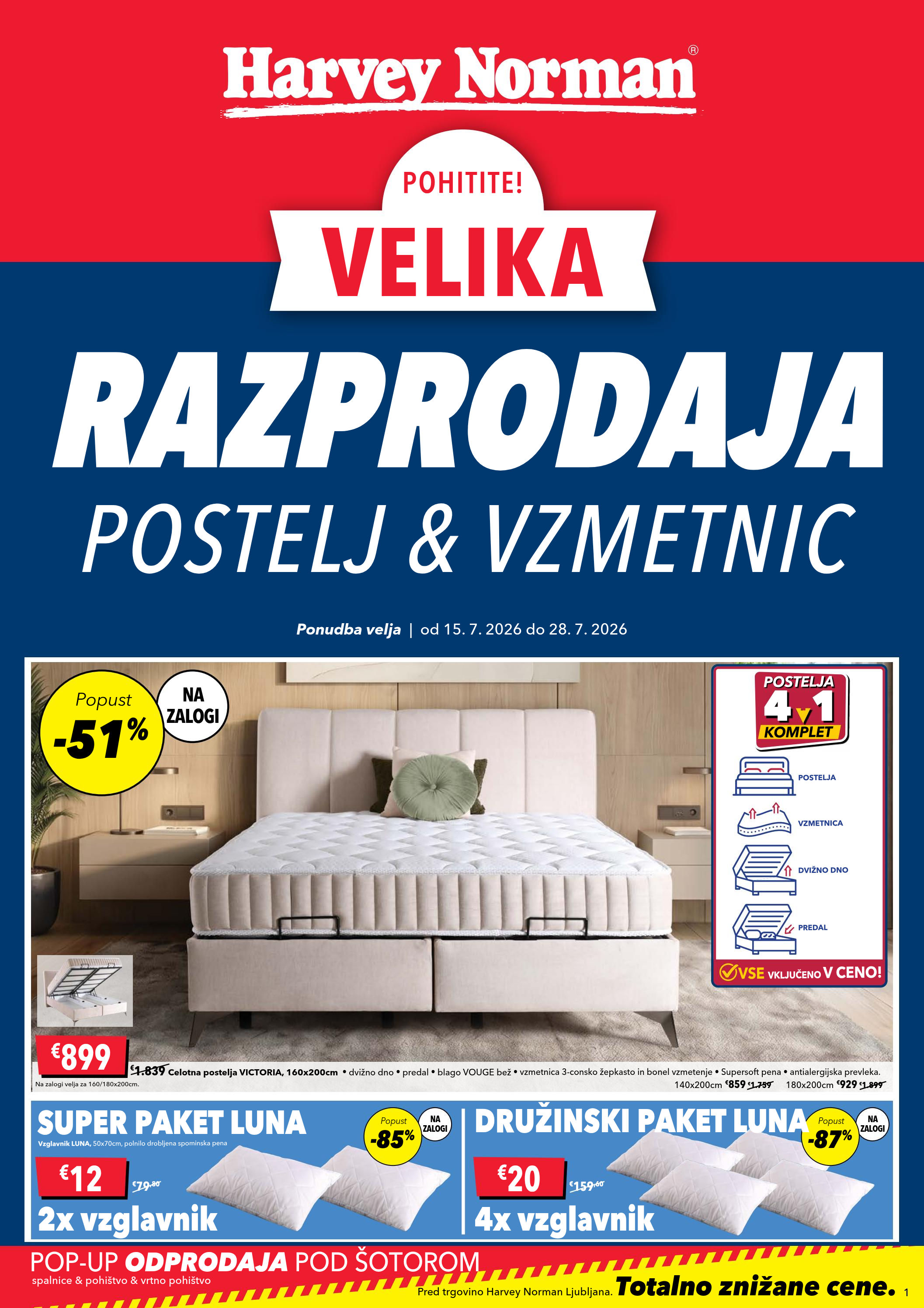 Velika razprodaja postelj in vzmetnic