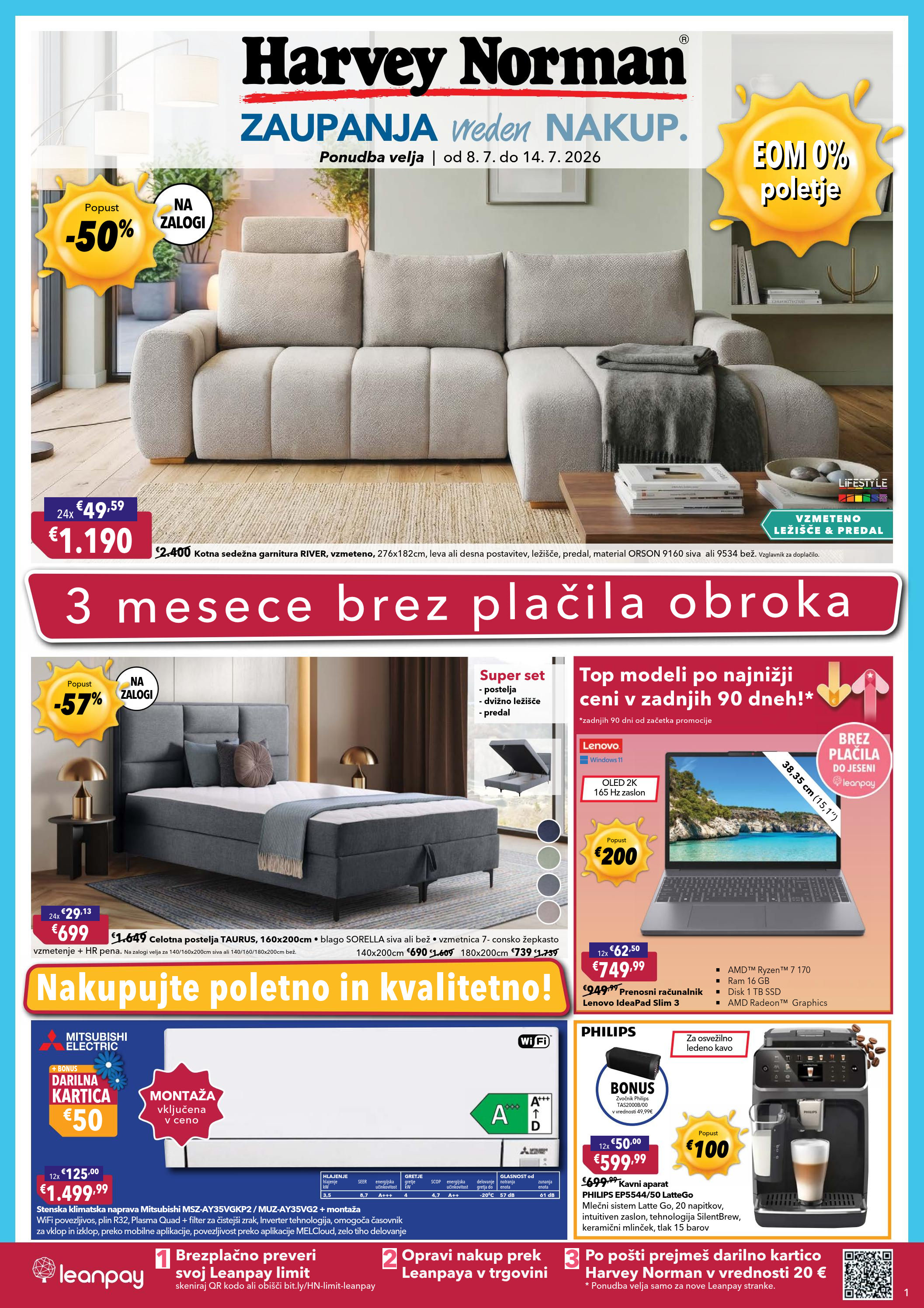 Nakupujte poletno in kvalitetno z EOM 0% in 3 meseci brez plačila obroka
