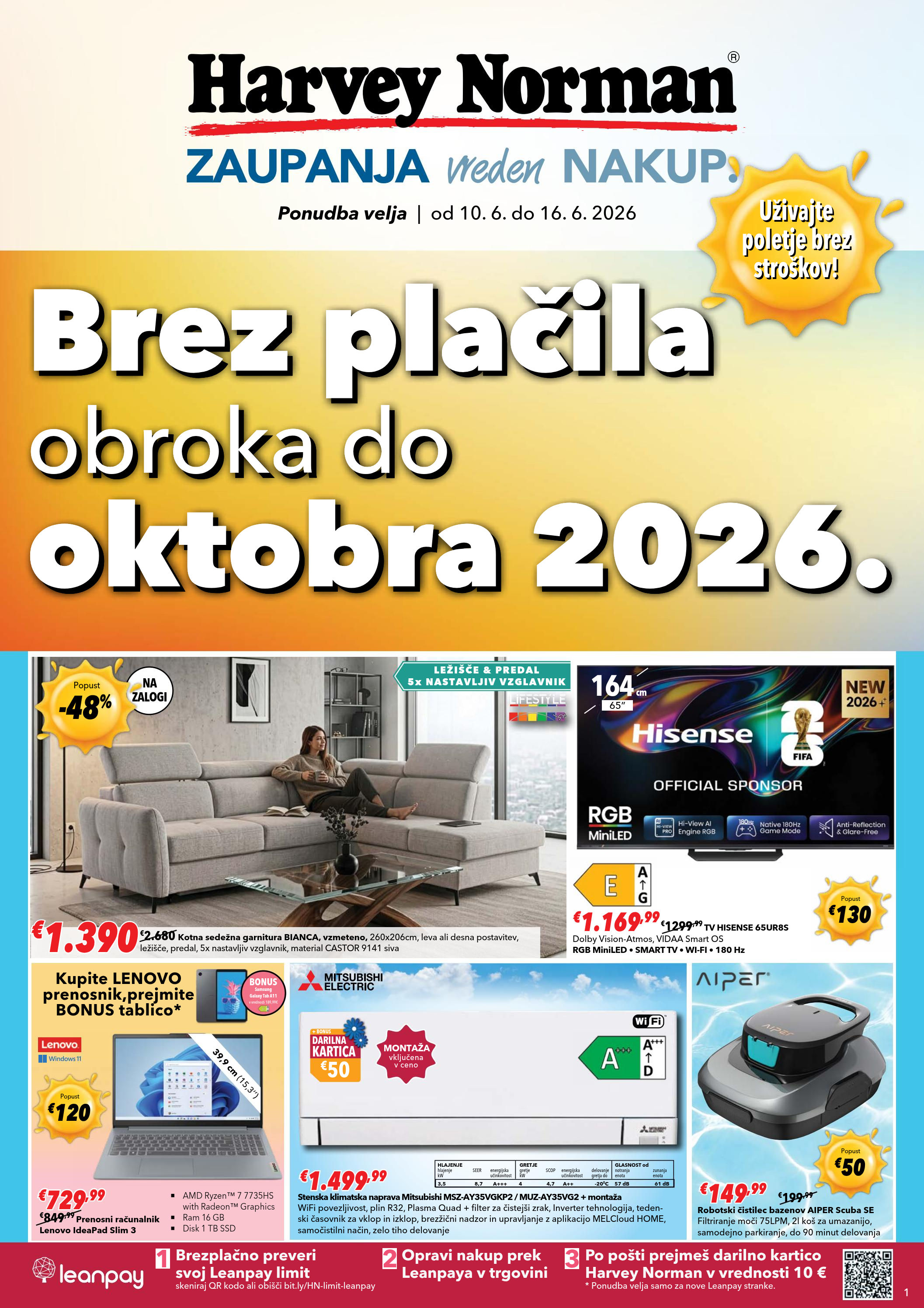 Brez plačila obroka do oktobra 2026 - zadnja priložnost