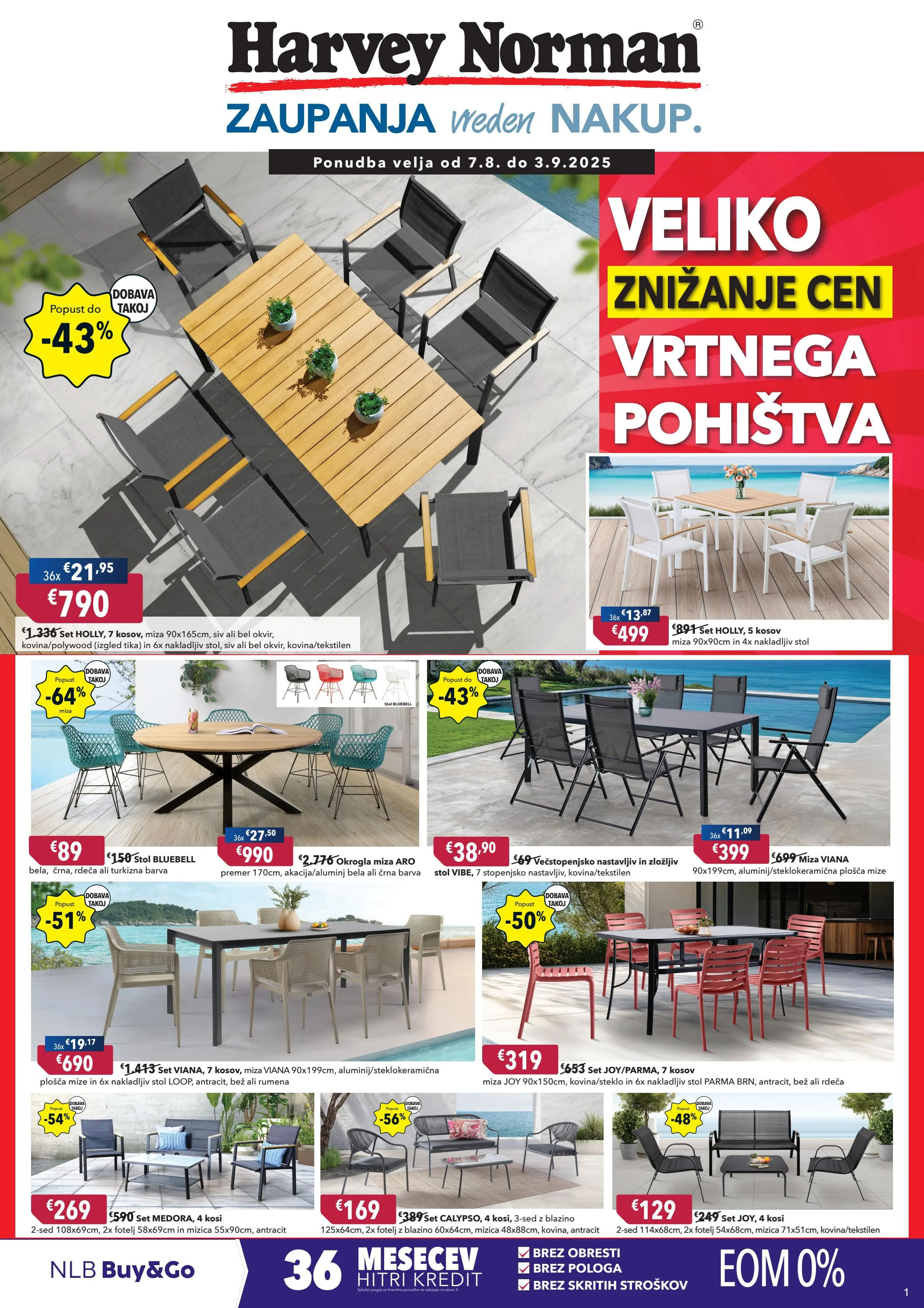 Veliko znižanje vrtnega pohištva