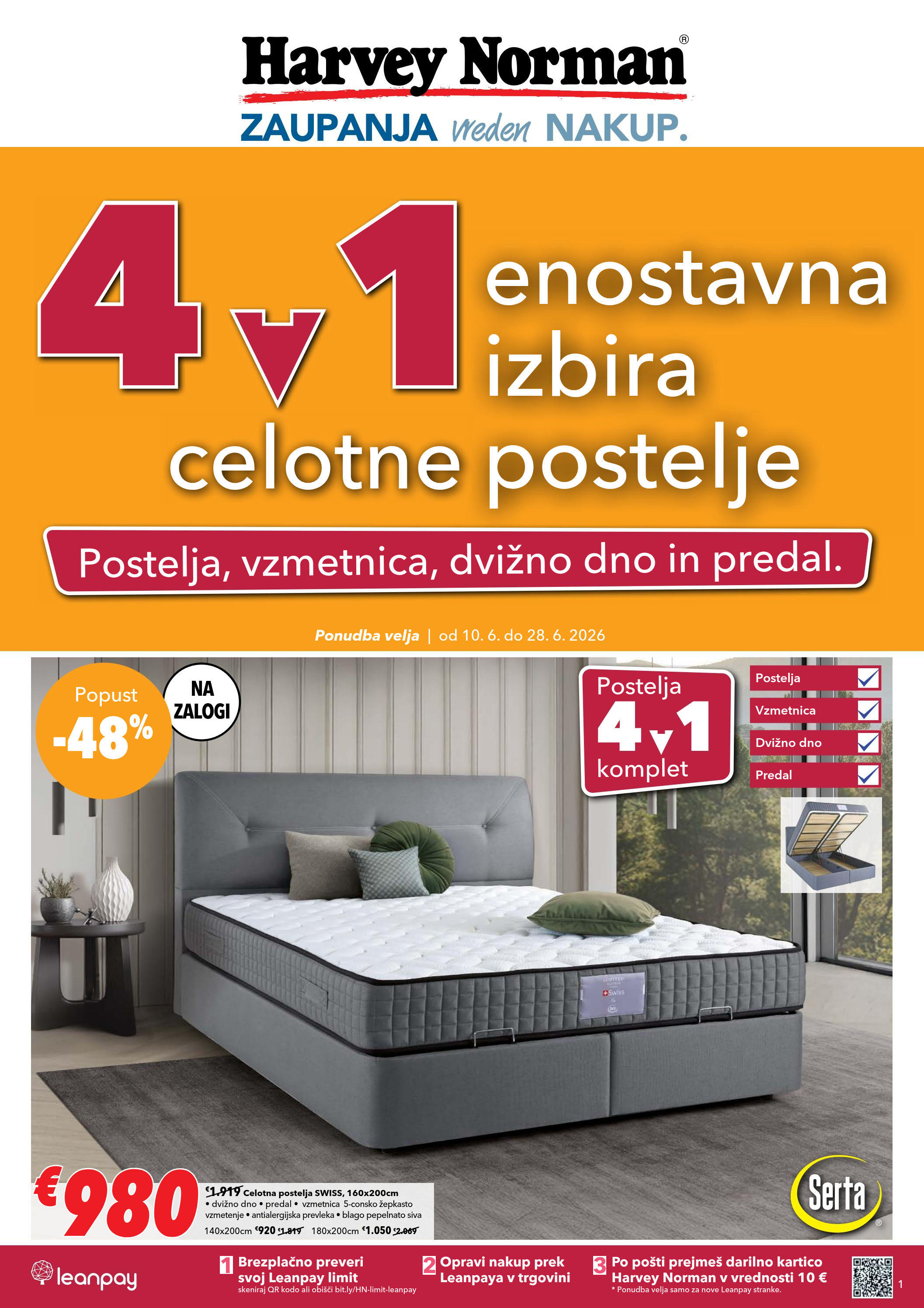 4v1 enostavna izbira celotne postelje