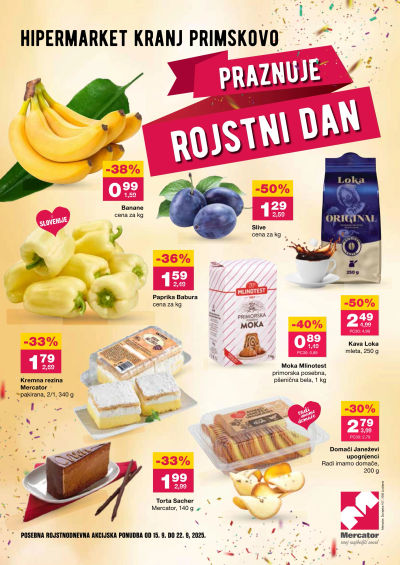 Hipermarket Kranj Primskovo praznuje rojstni dan: od 15. 9. do 22. 9. 2025