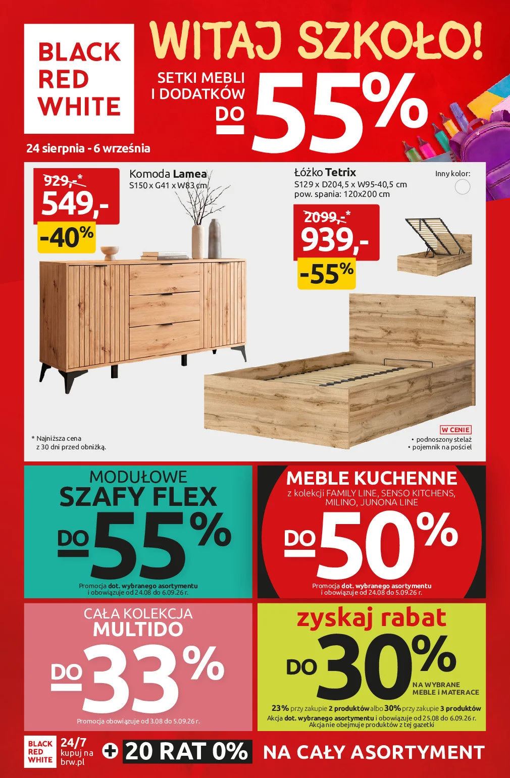 BRW Gazetki promocyjne Witaj Szkoło! Setki mebli i dodatków do -55%
