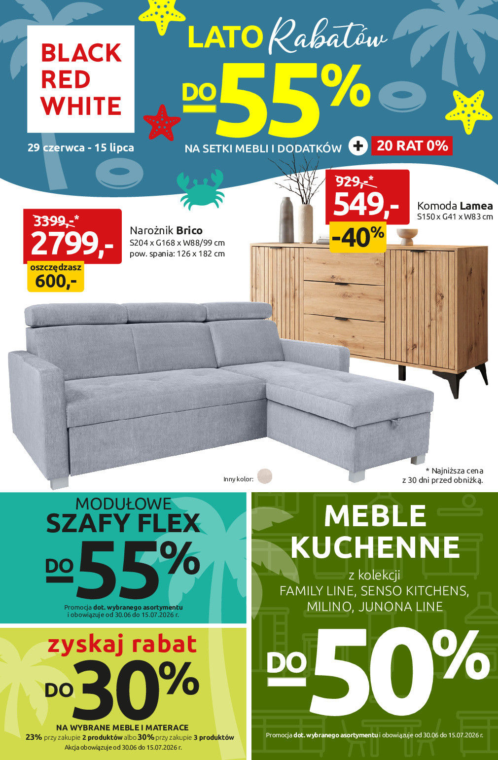 BRW Gazetki promocyjne Lato rabatów do -55% na setki mebli i dodatków