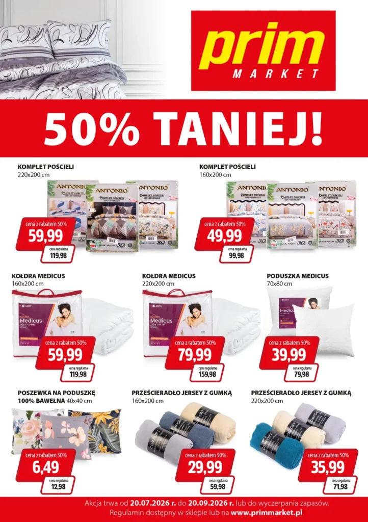 🛏️20.07-20.09.2026 R. AKCJA LOJALNOŚCIOWA POŚCIEL I KOCE TEKMAR