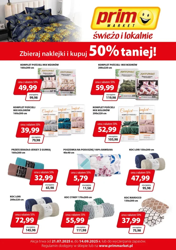 😴 21.07-14.09.2025 R. AKCJA LOJALNOŚCIOWA POŚCIELE KOCE TEKSTIM