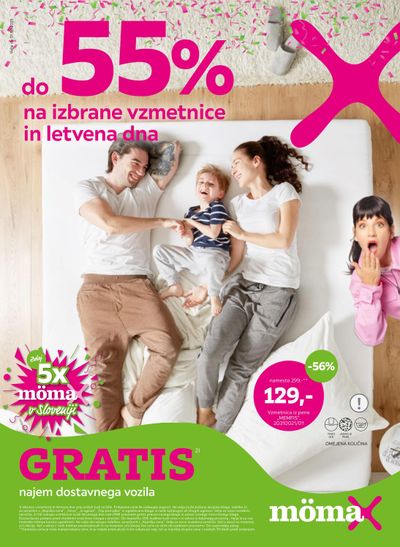 Do -55% na izbrane vzmetnice in letvena dna
