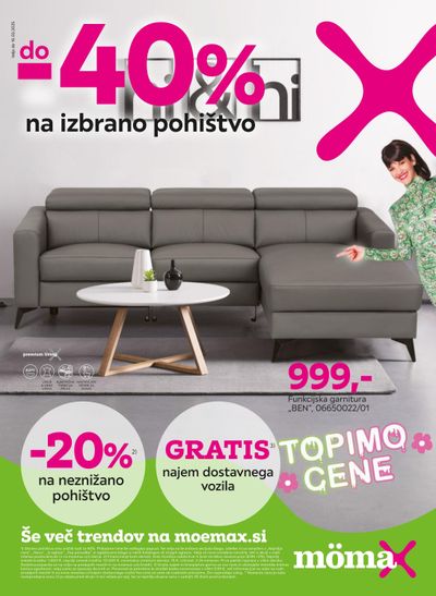 Do -40% na izbrano pohištvo