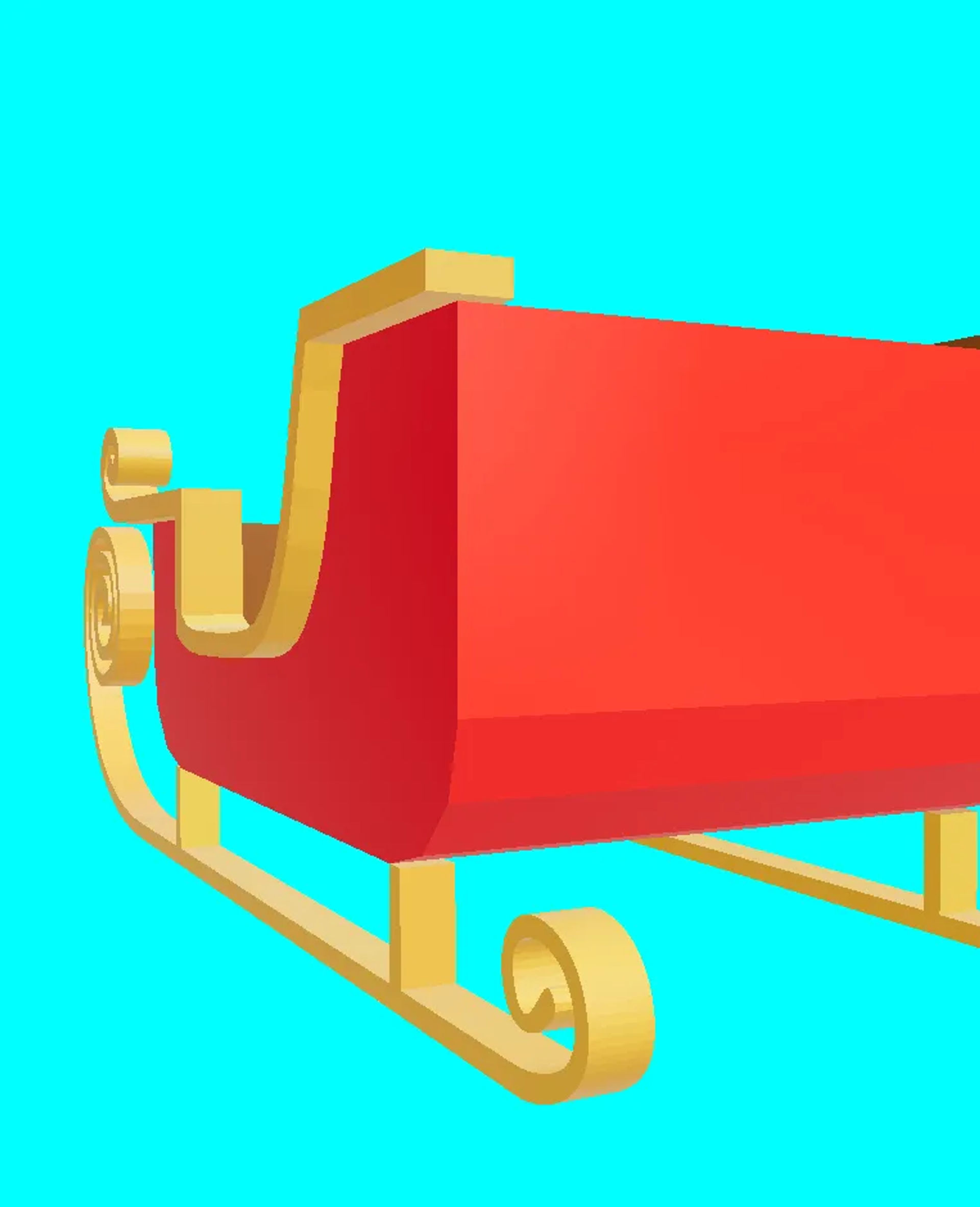 low poly christmas sleigh