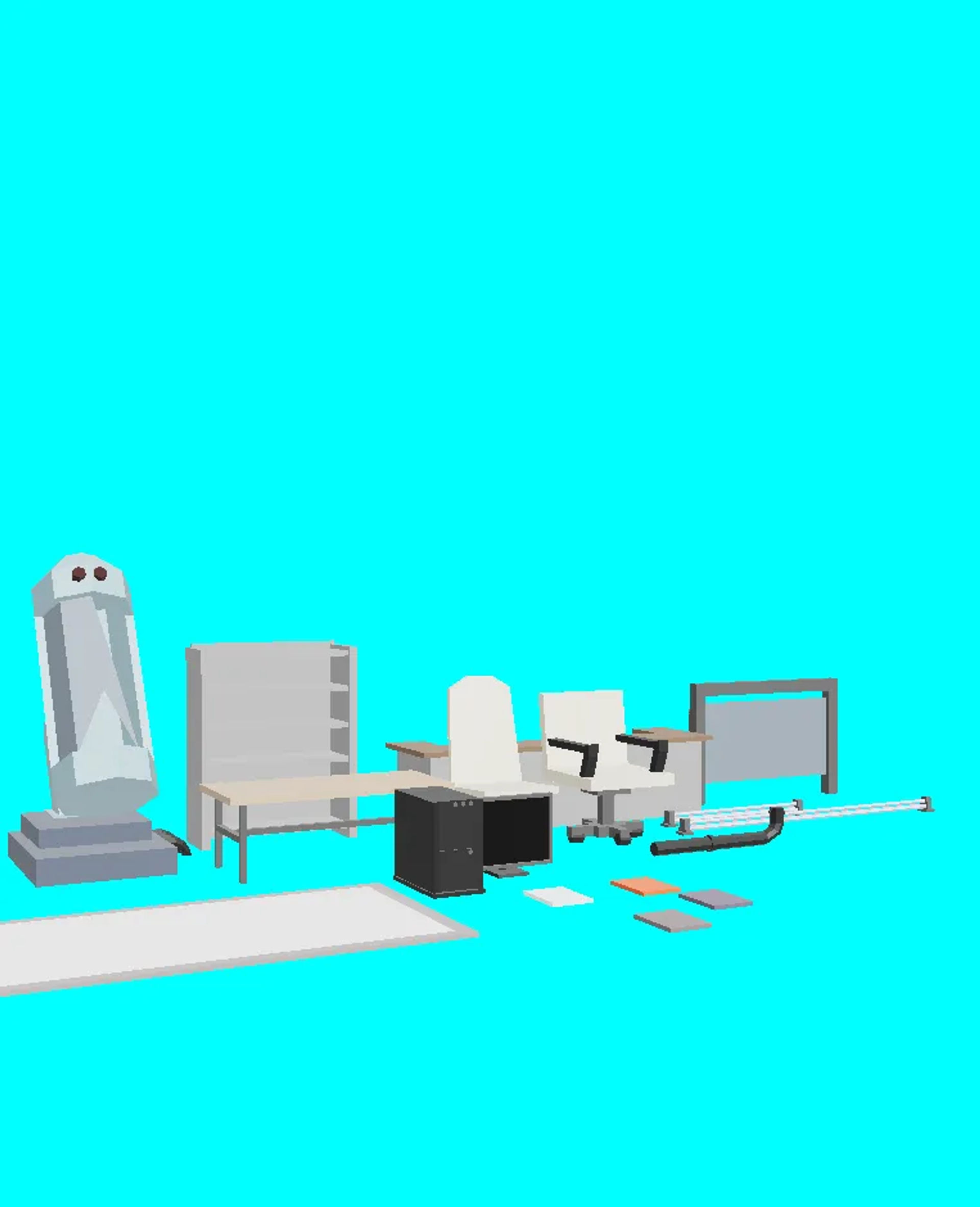 low poly laboratorium props