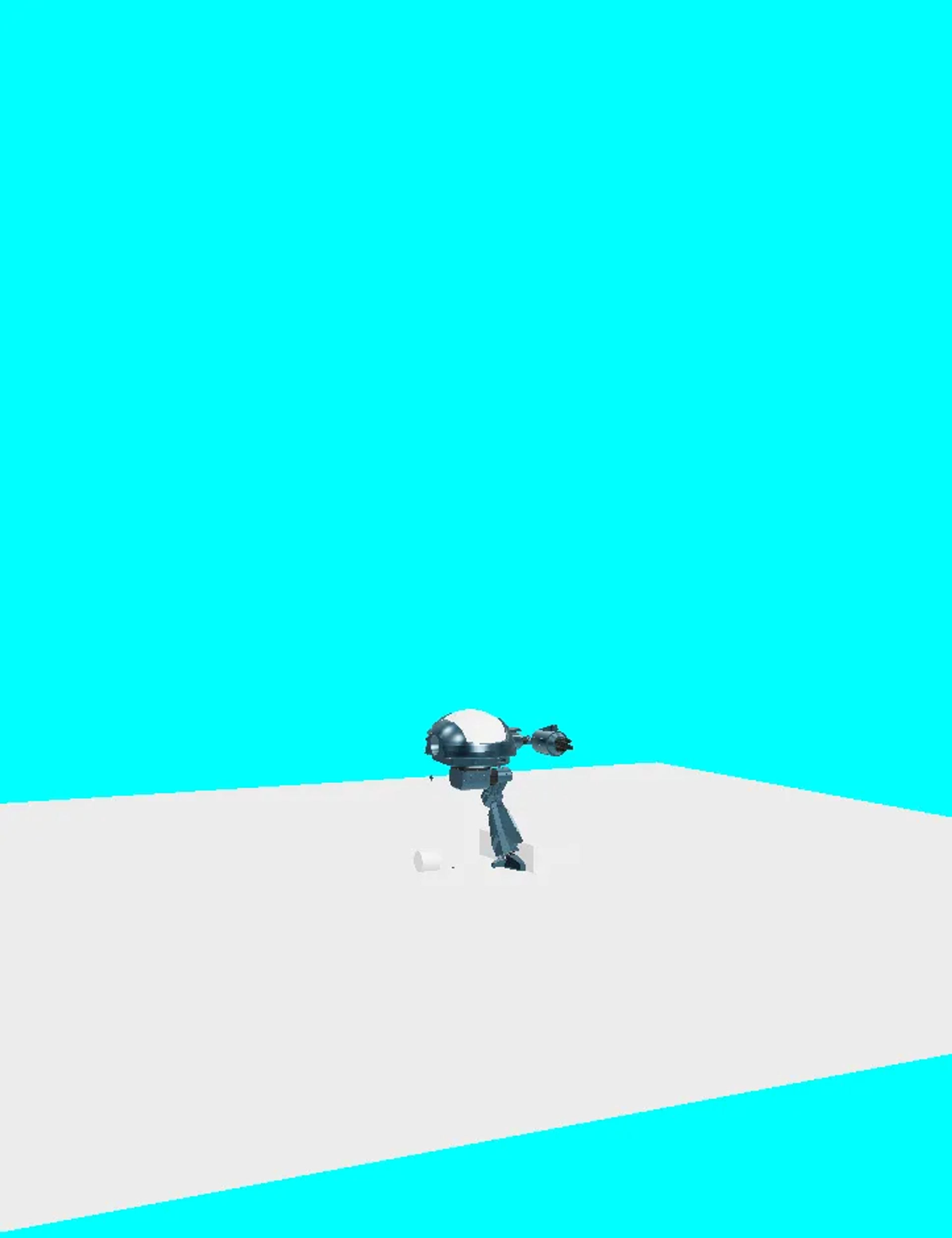 simple blueish robot